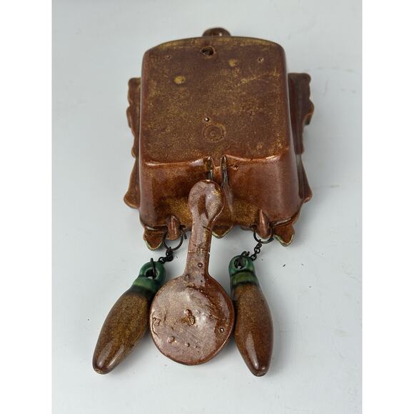 Vintage Cuckoo Clock With Bird Ceramic Wall Pocket Vase 16.5" - Picture 6 of 6